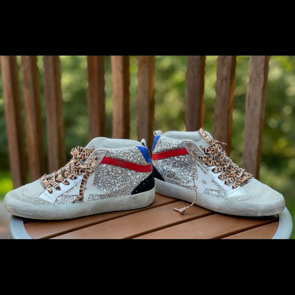 Golden Goose Mid Stars (size 36). Silver Glitter❤️